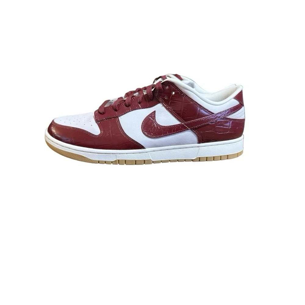 Nike Dunk Low WMNS Team Red Croc Shoes - New w/o Box - Sz 15.5